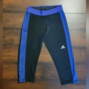 Adidas Capri Black and Purple Leggings